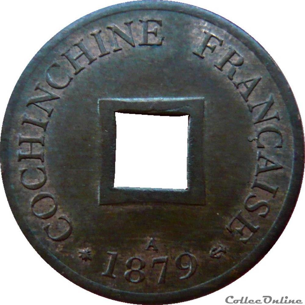 COCHINCHINE FRANÇAISE 1 Sapèque (2/1000 de Piastre) 1879 A (Paris) Lec-Indo9 2 monnaie france colony cochinchine francaise 1 sapeque 2 1000 de piastre 1879 a paris lec indo9