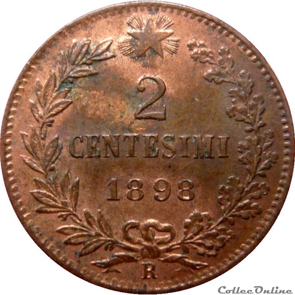 ITALIE 2 Centesimi Humbert Ier 1898 R (Rome) Mont.70 monnaie monde italie 2 centesimi humbert ier 1898 r rome mont 70