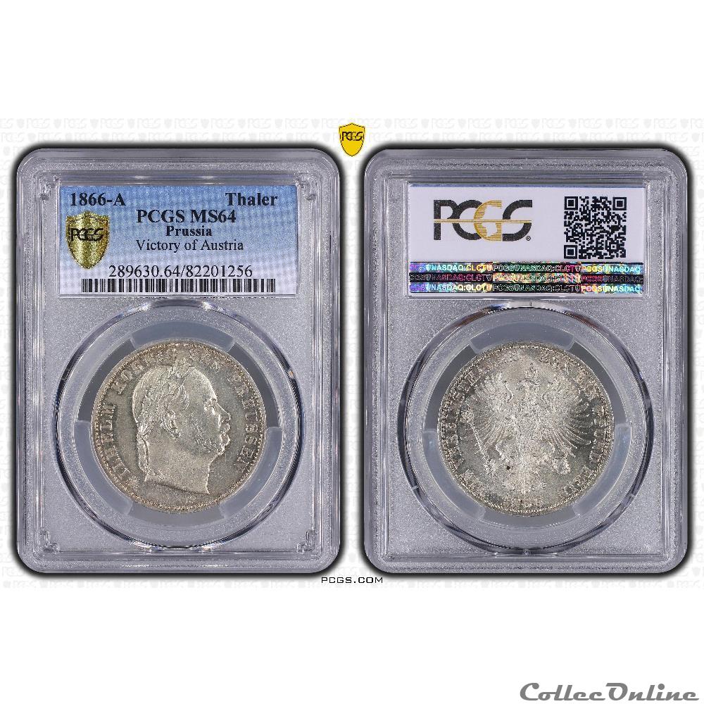 ALLEMAGNE - PRUSSE 1 Thaler Guillaume Ier 1866 A (Berlin) AKS.117 monnaie monde allemagne prusse 1 thaler guillaume ier 1866 a berlin aks 117
