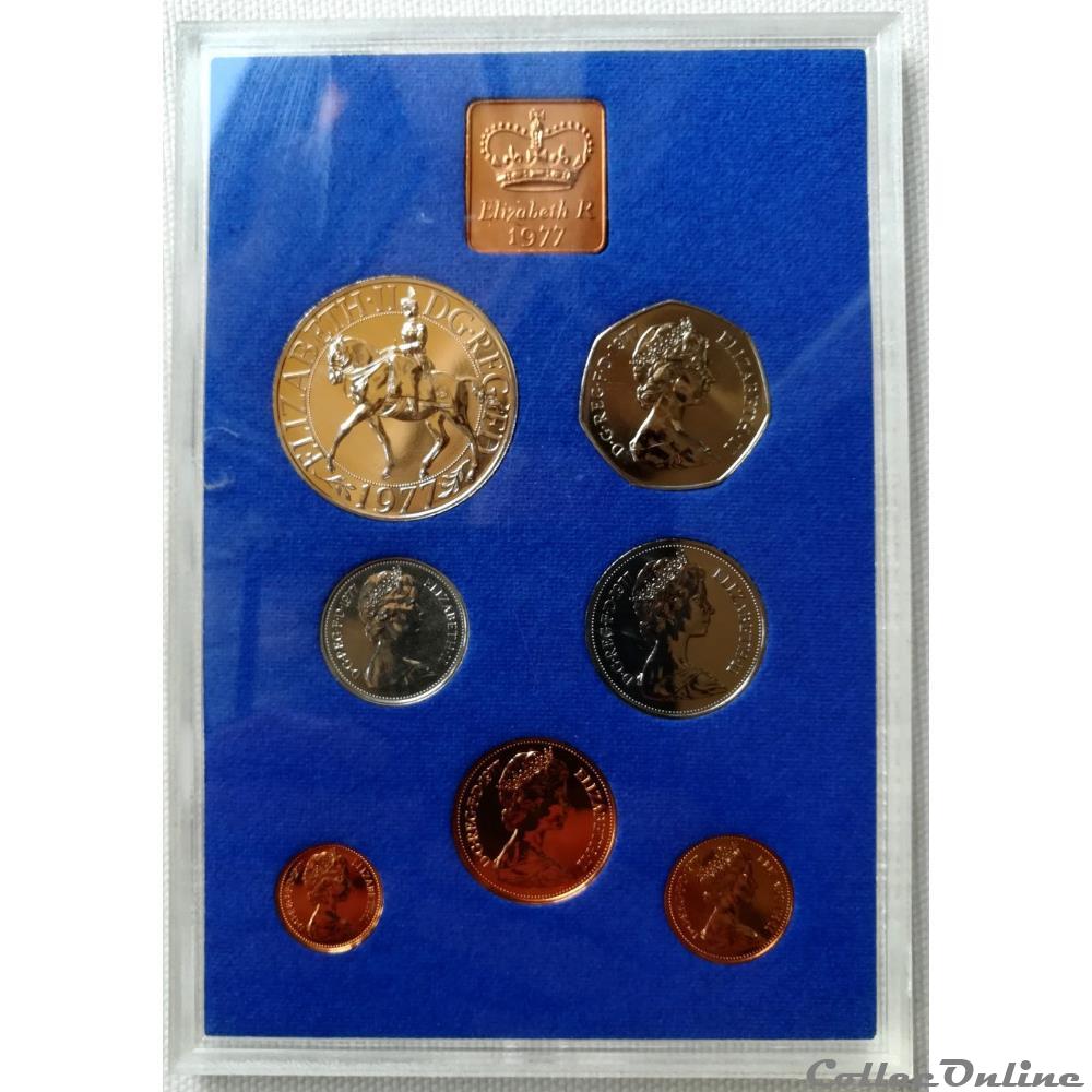 ROYAUME-UNI Coffret Belle Epreuve Jubilé d’argent d’Elisabeth II 1977 monnaie jeton mereaux france royaume uni coffret belle epreuve jubile d argent d elisabeth ii 1977