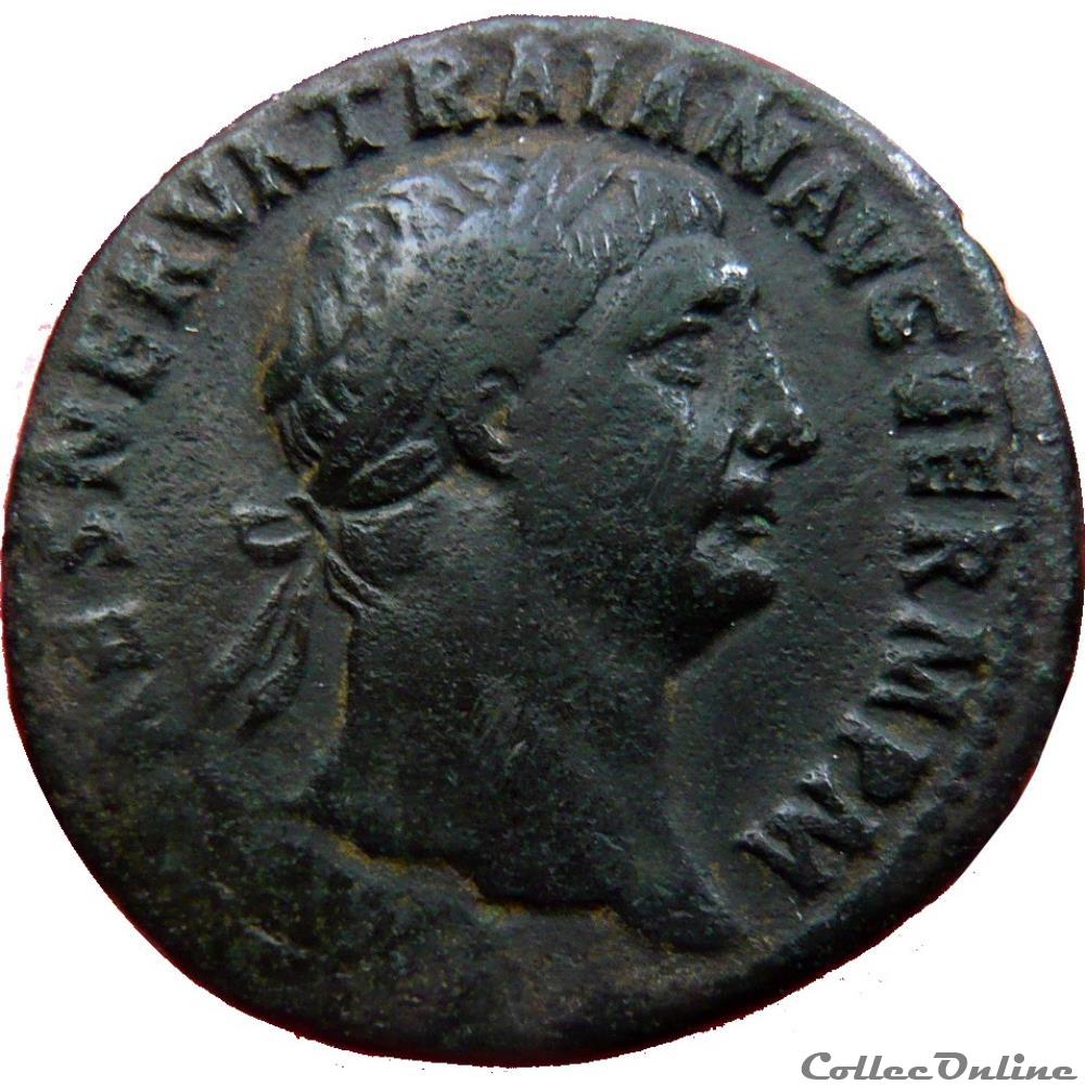 As Trajan - Victoria TR POT - COS III P P (Rome) RIC#417 monnaie antique romaine as trajan victoria tr pot cos iii p p rome ric 417