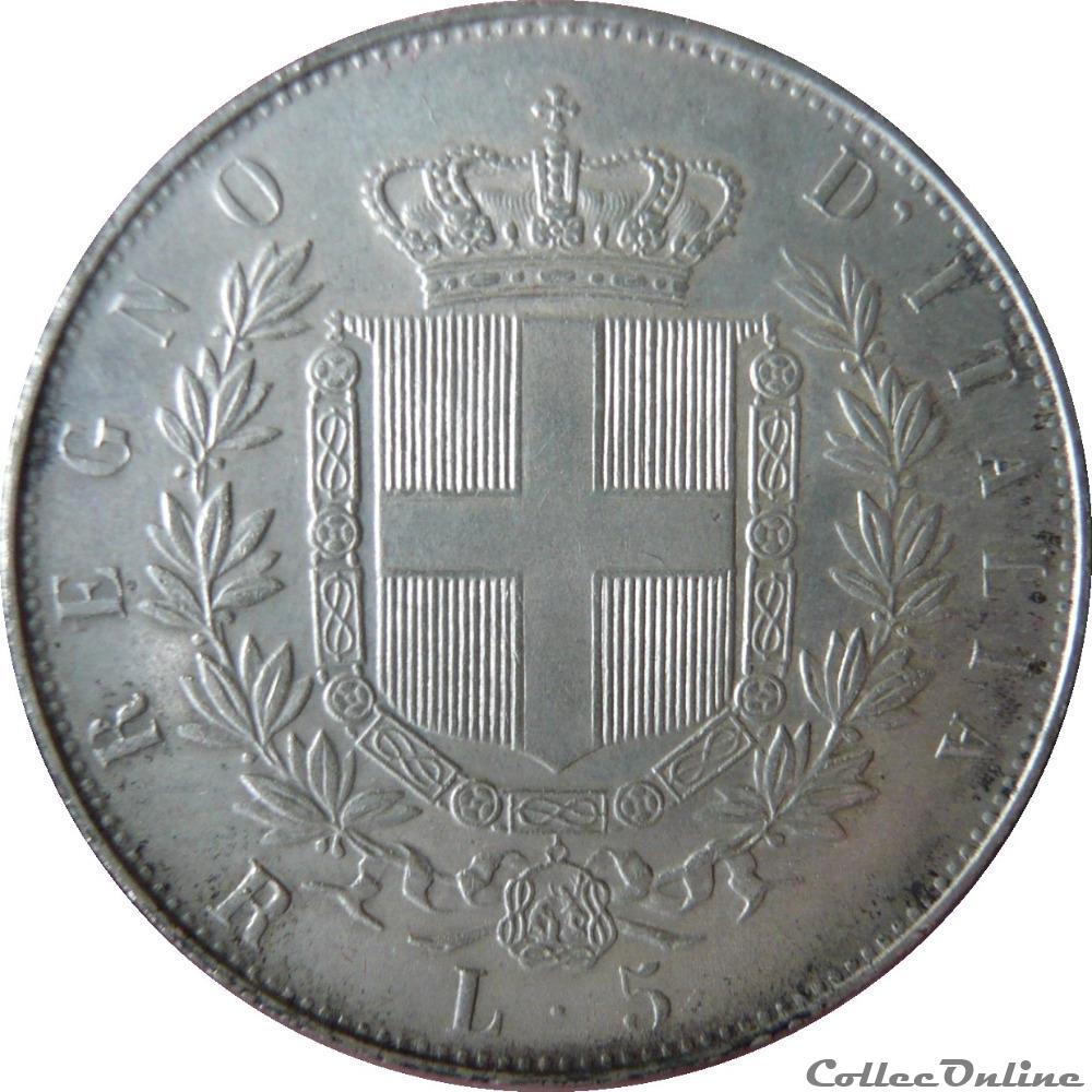 monnaie monde italie 5 lire victor emmanuel ii 1870 r rome km 19 8 2