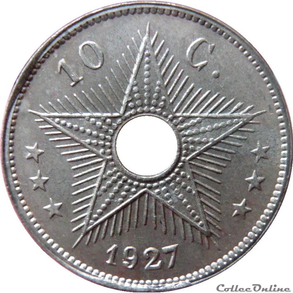CONGO BELGE 10 Centimes monogrammes du roi Albert 1927 KM.20/18 monnaie monde congo belge 10 centimes monogrammes du roi albert 1927 km 20 18