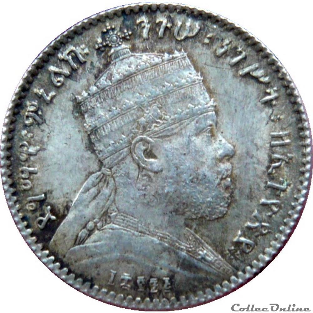 monnaie monde ethiopie en vente 1 gersh menelik ii ee1895 1903 paris km 20 12