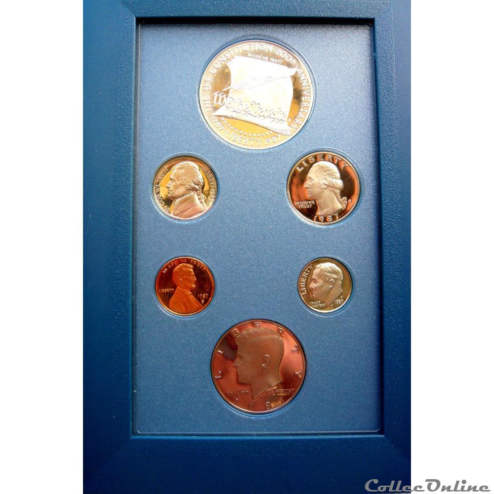 ÉTATS-UNIS Coffret Belle Epreuve 1987 USA PRESTIGE SET 4 monnaie monde etats unis coffret belle epreuve 1987 usa prestige set