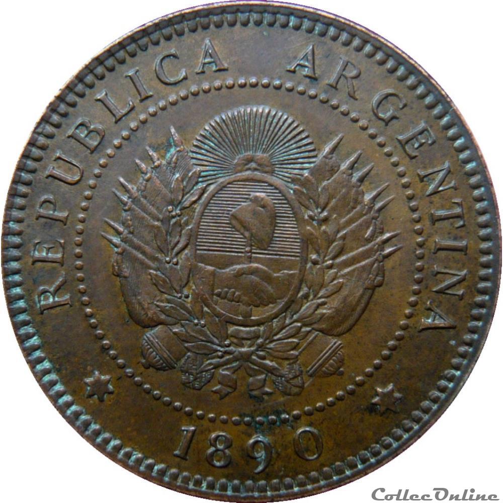 ARGENTINE 1 Centavo 1890 KM.19/32 monnaie monde argentine 1 centavo 1890 km 19 32
