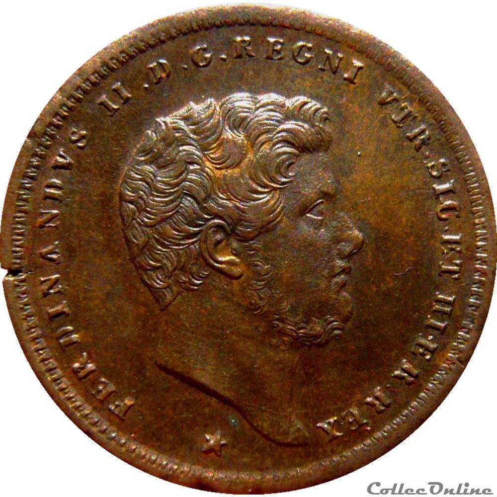 ITALIE - ROYAUME DES DEUX-SICILES 2 Tornesi Ferdinand II / couronne étoile 1852 (Naples) Mont.1117 monnaie monde italie royaume des deux siciles 2 tornesi ferdinand ii couronne etoile 1852 naples mont 1117