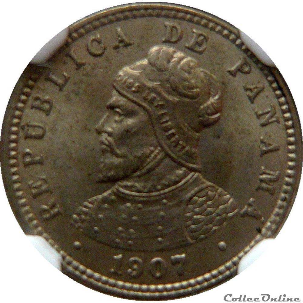 PANAMA Medio Centésimo de Balboa 1907 KM#6 2 monnaie monde panama medio centesimo de balboa 1907 km 6