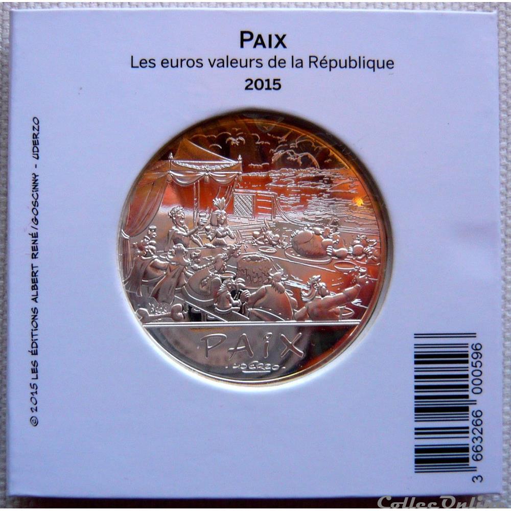 FRANCE 50 Euro Commémorative ASTERIX ET LA PAIX Le Fils d'Astérix 2015 4 monnaie france 50 euro commemorative asterix et la paix le fils asterix 2015