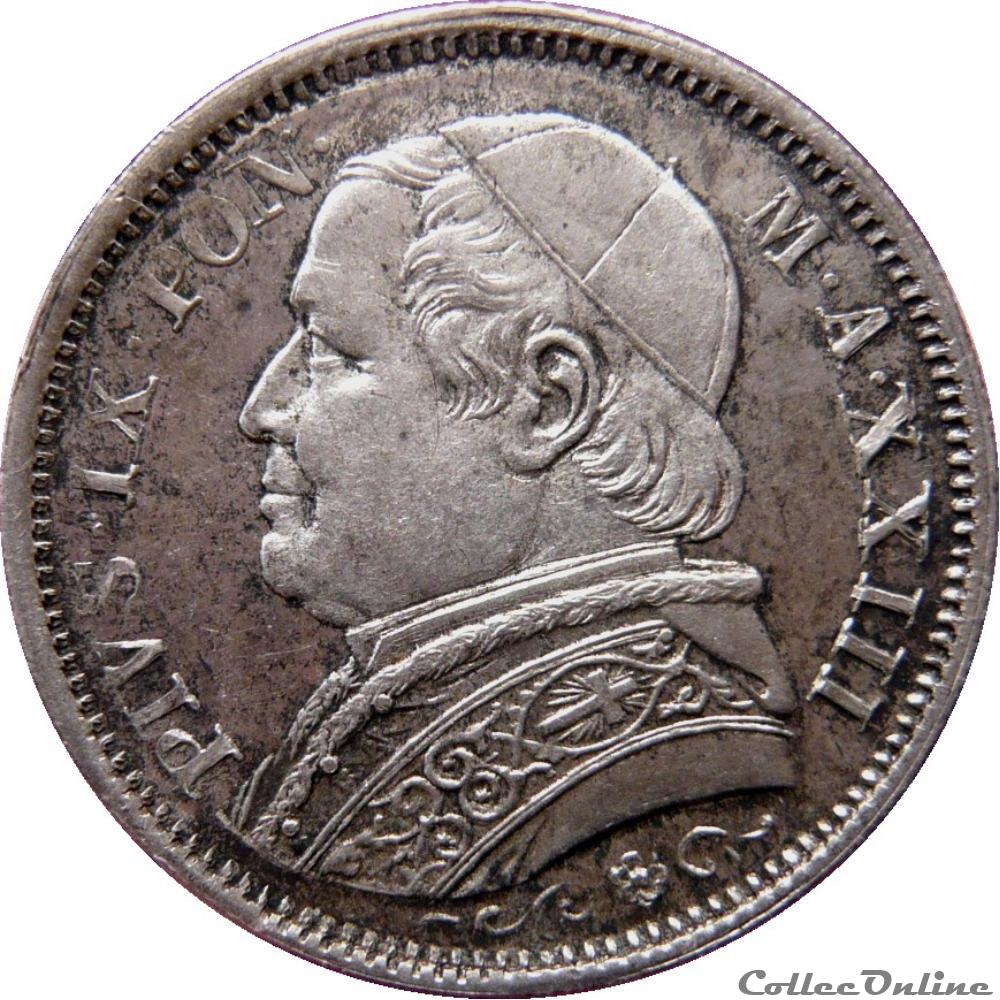 VATICAN ET ÉTATS PONTIFICAUX 1 Lire Pie IX an XXIII 1869 R (Rome) Mont.384 monnaie monde italie vatican et etats pontificaux 1 lire pie ix an xxiii 1869 r rome mont 384