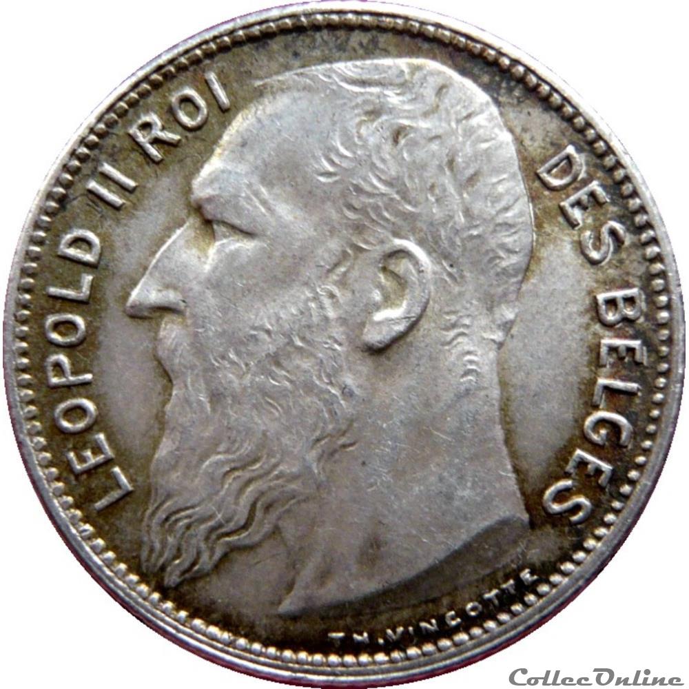 monnaie monde belgique 1 franc leopold ii legende francaise 1904