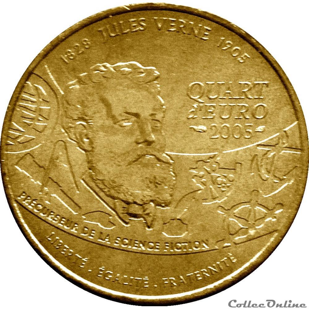 FRANCE 1/4 Euro JULES VERNE - LE MONDE FANTASTIQUE 2005 €00025410501 1 monnaie antique romaine france 1 4 euro jules verne le monde fantastique 2005 00025410501 1