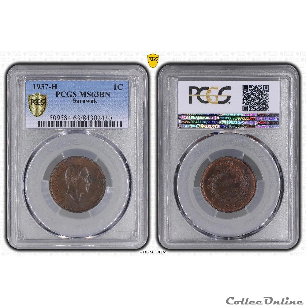 monnaie monde malaisie sarawak 1 cent sarawak rajah c v brooke 1937 h heaton km 20 18