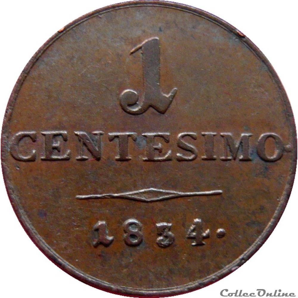 ITALIE - 1 Centesimo Royaume de Lombardie 1834 M (Milan) Mont.146 monnaie monde italie 1 centesimo royaume de lombardie 1834 m milan mont 146