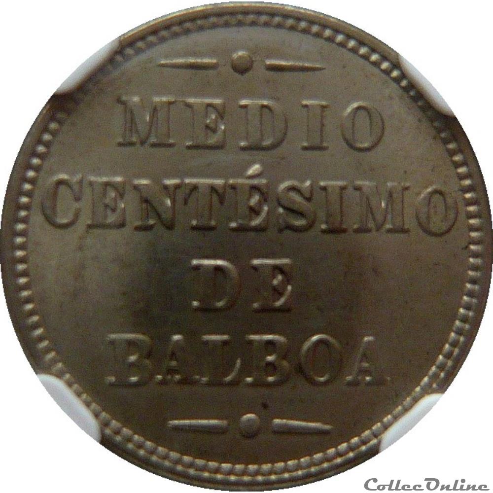 PANAMA Medio Centésimo de Balboa 1907 KM#6 3 monnaie monde panama medio centesimo de balboa 1907 km 6