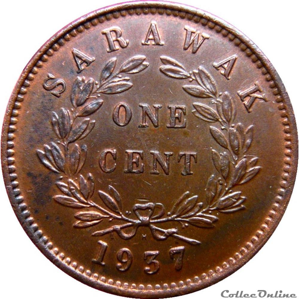 monnaie monde malaisie sarawak 1 cent sarawak rajah c v brooke 1937 h heaton km 20 18