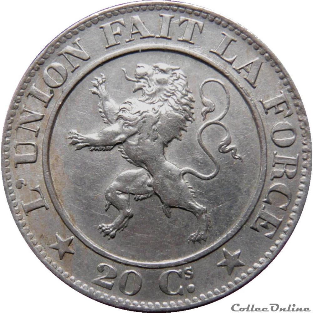 BELGIQUE 20 Centimes Léopold Ier 1861 KM.19/20 monnaie monde belgique 20 centimes leopold ier 1861 km 19 20