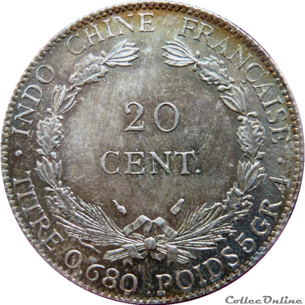 INDOCHINE FRANÇAISE 20 Centièmes 1937 A (Paris) Lec-Indo236 monnaie france colony indochine francaise 20 centiemes 1937 a paris lec indo236