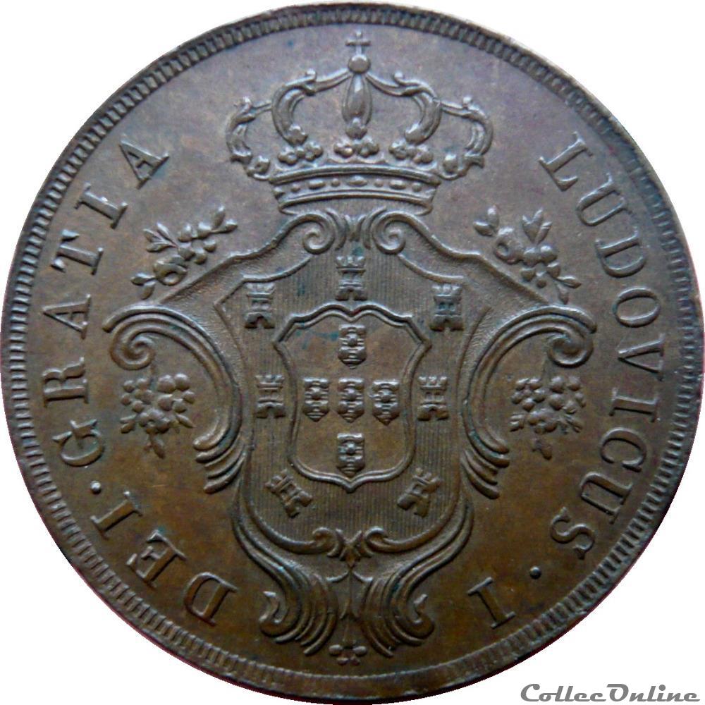 AÇORES 20 Réis Louis Ier (Luis) 1865 Gom.03.01 monnaie monde portugal acores 20 reis louis ier luis 1865 gom 03 01