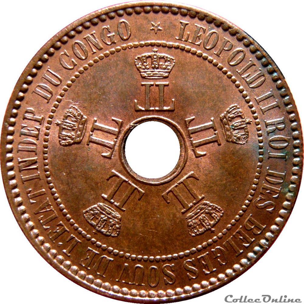 CONGO - ÉTAT INDÉPENDANT DU CONGO 5 Centimes 1887 KM.19/3 monnaie monde congo etat independant du congo 5 centimes 1887 km 19 3