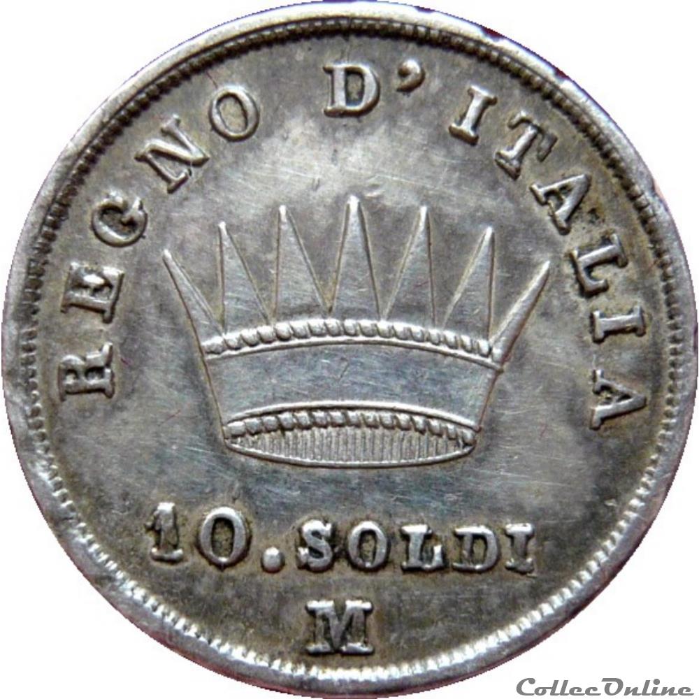 VENDUE 10 Soldi Napoléon Empereur et Roi d’Italie 1810 M (Milan) KM.19/272 monnaie monde vendue 10 soldi napoleon empereur et roi d italie 1810 m milan km 19 272
