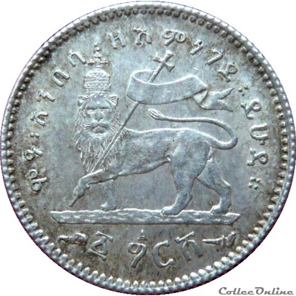monnaie monde ethiopie en vente 1 gersh menelik ii ee1895 1903 paris km 20 12