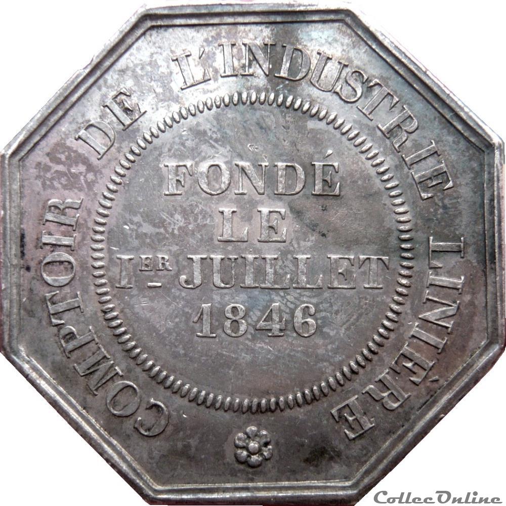 monnaie jeton mereaux france societes commerciales comptoir de industrie liniere 1846