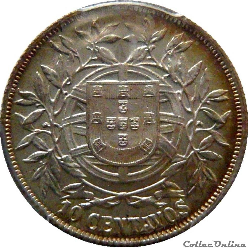 PORTUGAL 10 Centavos 1915 Gom.07.01 3 monnaie monde portugal 10 centavos 1915 gom 07 01