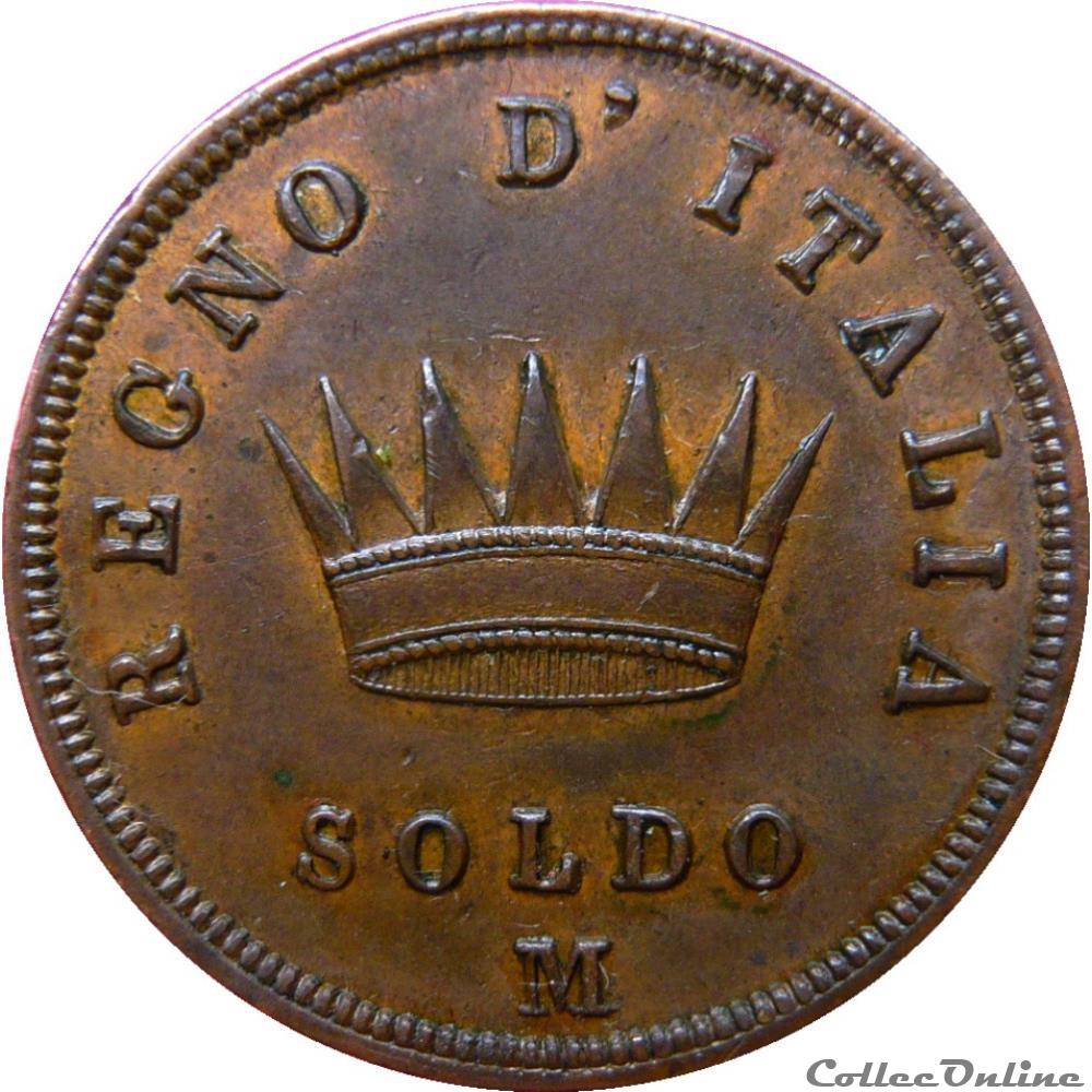 ITALIE - ROYAUME D'ITALIE - NAPOLÉON Ier 1 Soldo 1813 M (Milan) Mont.303 3 monnaie monde italie royaume italie napoleon ier 1 soldo 1813 m milan mont 303