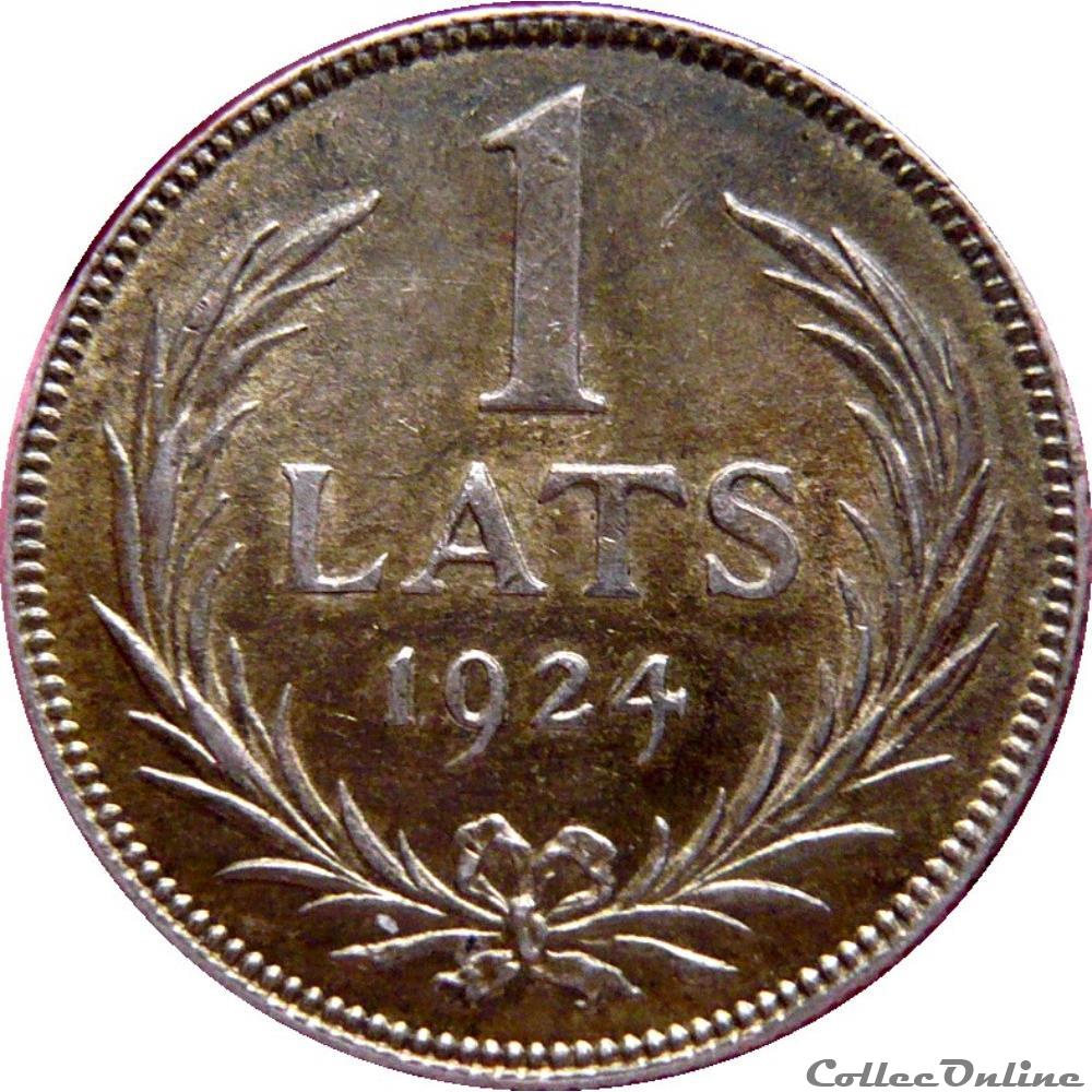 LETTONIE 1 Lats emblème 1924 KM.20/7 monnaie monde lettonie 1 lats embleme 1924 km 20 7