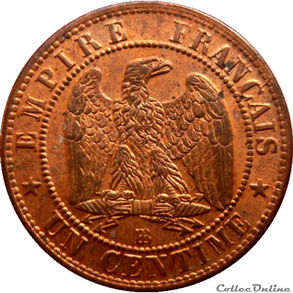 1 centime Napoléon III, tête laurée 1862 BB (Strasbourg) F.103/5 monnaie france moderne 1 centime napoleon iii tete lauree 1862 bb strasbourg f 103 5