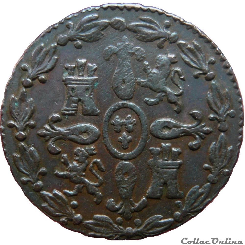 ESPAGNE 4 Maravedis Ferdinand VII 1832 (Ségovie) KM.19/489.2 monnaie monde espagne 4 maravedis ferdinand vii 1832 segovie km 19 489 2