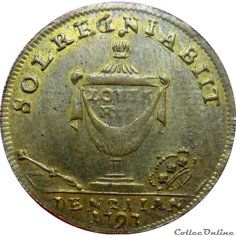 NUREMBERG LOUIS XVI Le roi martyr 1793 F.13470 (Var. métal) monnaie jeton mereaux france nuremberg louis xvi le roi martyr 1793 f 13470 var metal