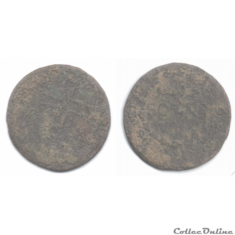 DUCHÉ DE SAVOIE - VICTOR-AMÉDÉE II Sol (Soldo) (1675-1730) monnaie france feodale duche de savoie victor amedee ii sol soldo 1675 1730