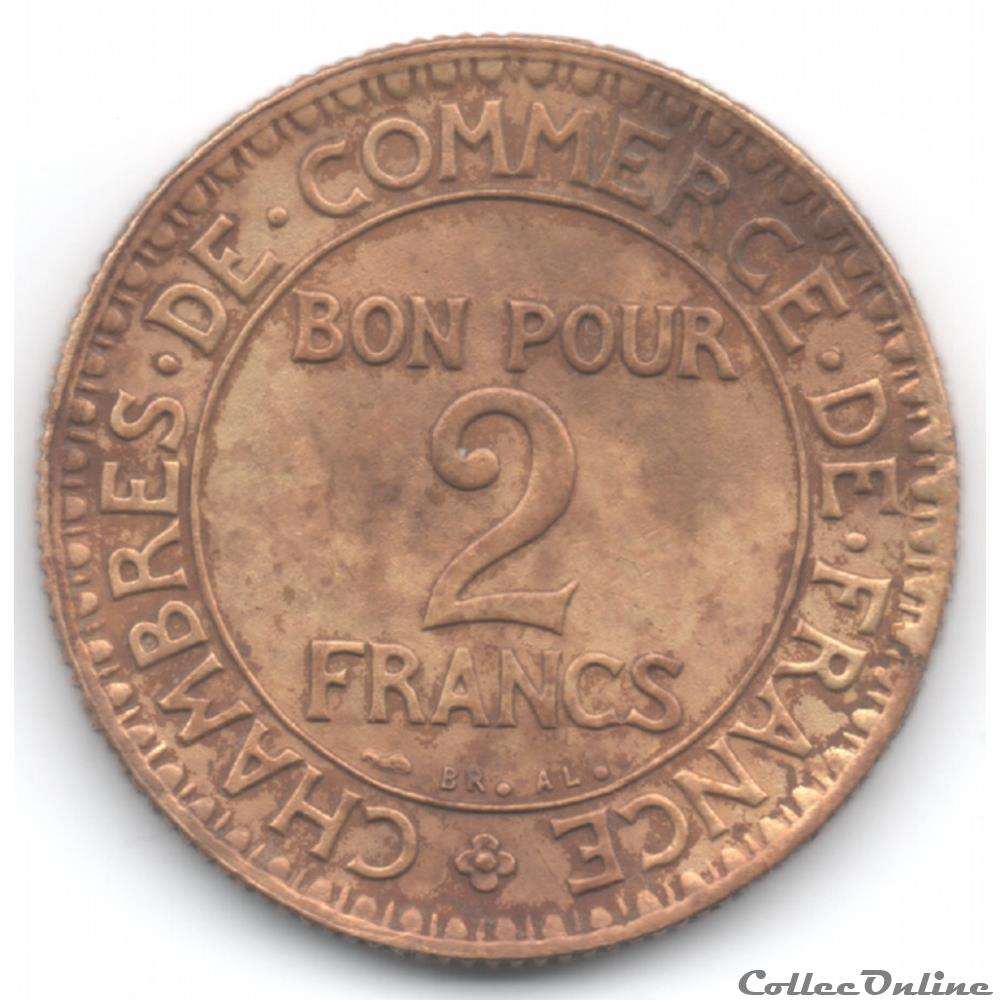 2 Francs Chambres De Commerce 1923 Monnaies Monde France