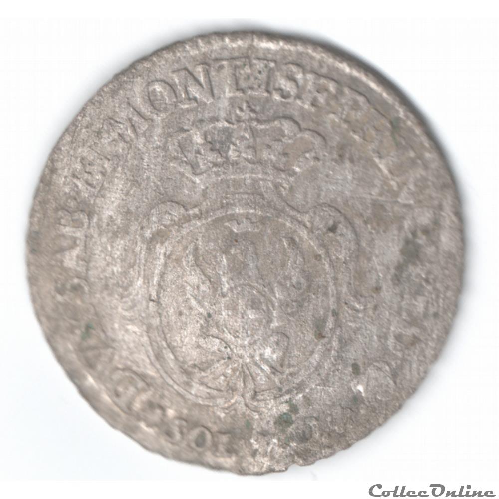 DUCHÉ DE SAVOIE - CHARLES-EMMANUEL III 7 sols de demi (soldi 7.6) 1758 3 monnaie france feodale duche de savoie charles emmanuel iii 7 sols de demi soldi 7 6 1758