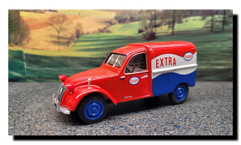 modeles reduits voitures citroen 1954 2 cv azu fourgonnette esso