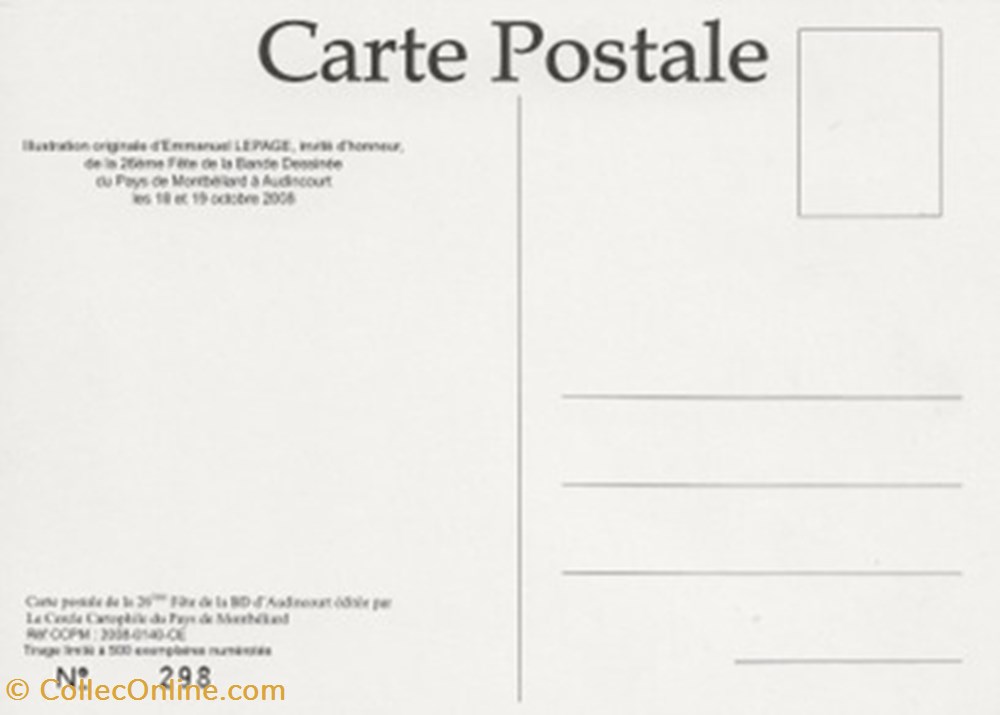 cartes postales bande dessinee audincourt 25 2008