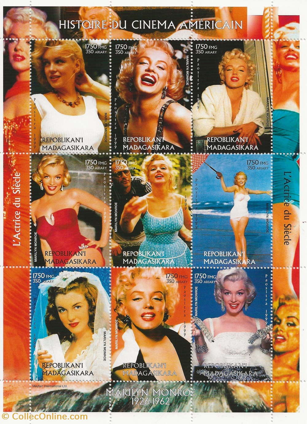 ZZZ Bloc (Madagascar) 1999 Marilyn Monroe - Stamps