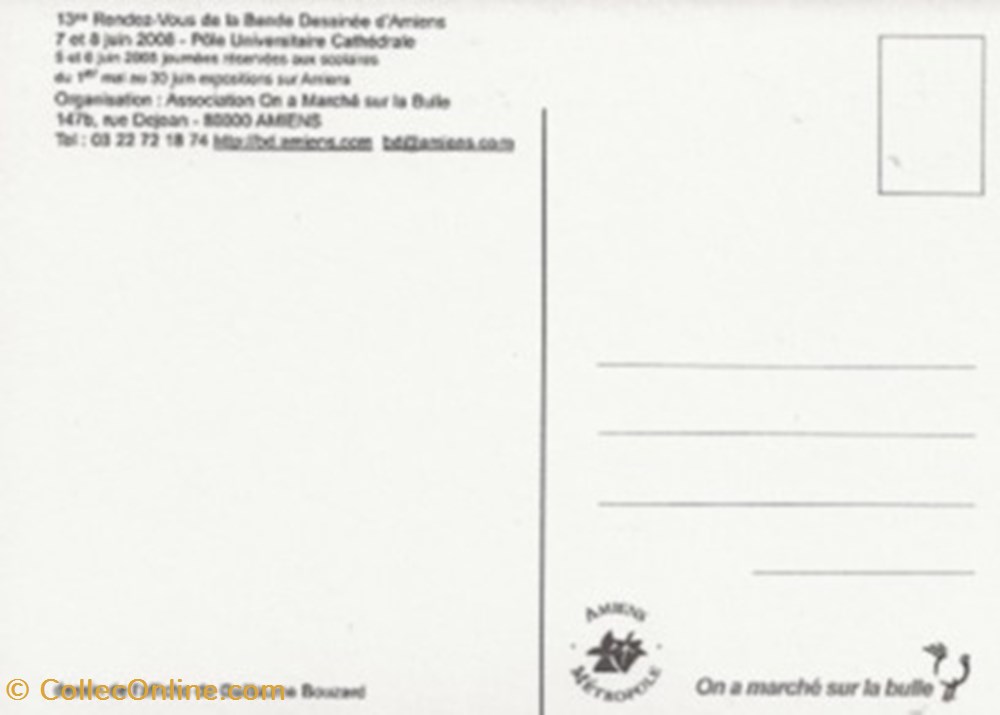 cartes postales bande dessinee amiens 80 2008