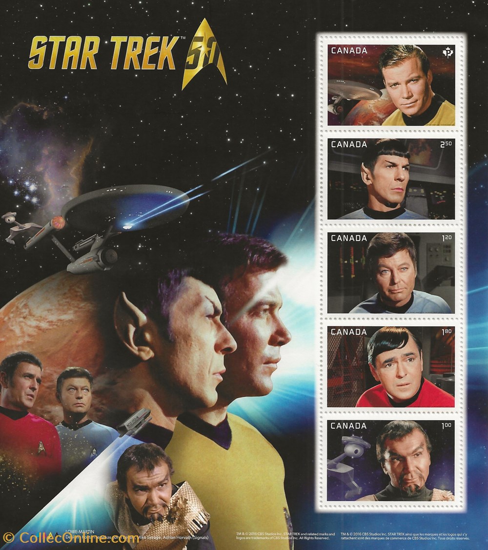 timbres zzz bloc canada 2016 star trek