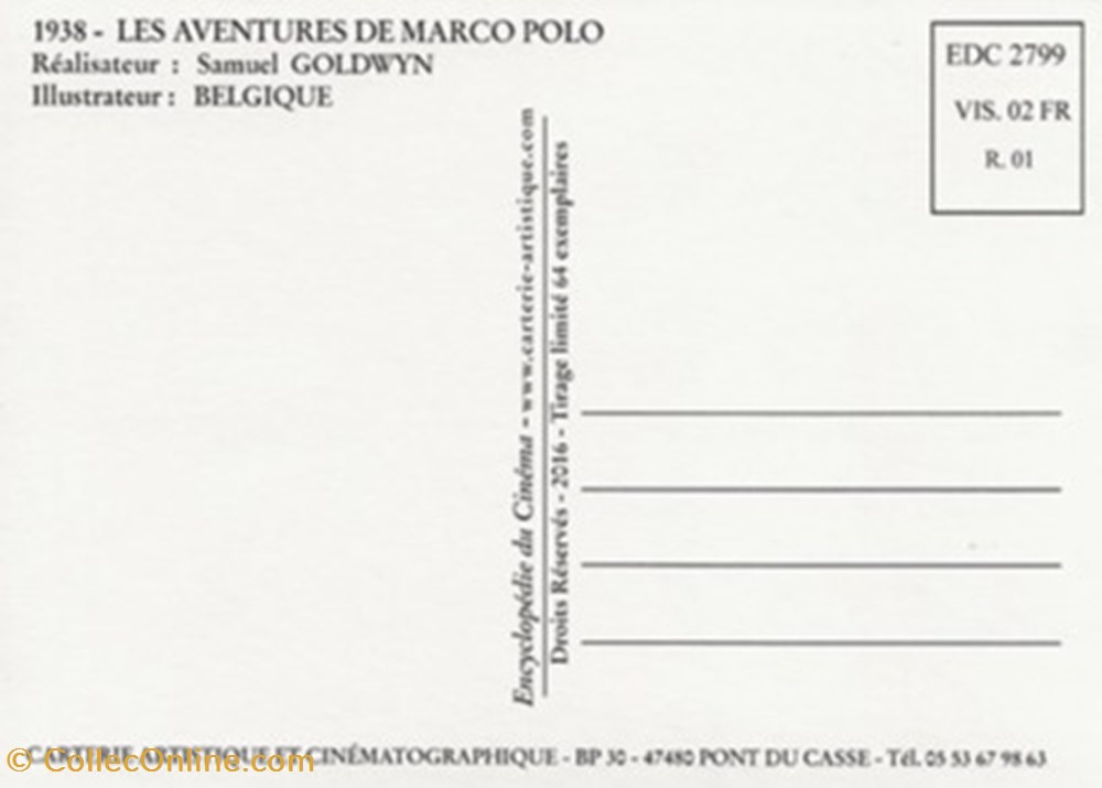 cartes postales autres les aventures de marco polo