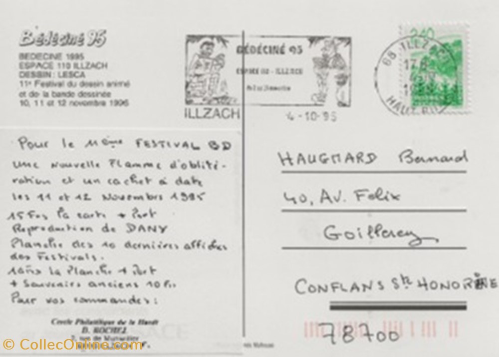 Illzach (68) 1995 cartes postales bande dessinee illzach 68 1995