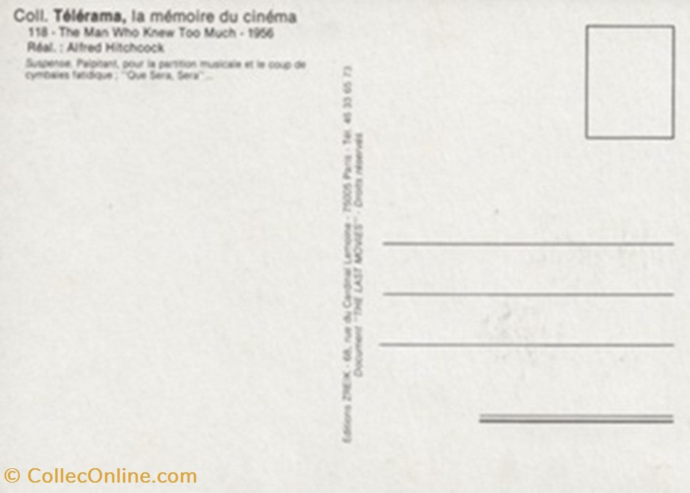 L'homme qui en savait trop cartes postales autres l homme qui en savait trop