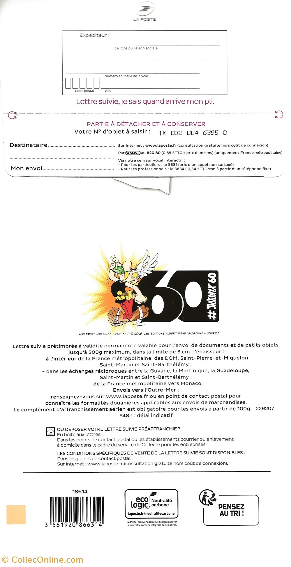 ZZZ lettre suivie cartonnée Astérix 2019 timbres zzz lettre suivie cartonnee asterix 2019