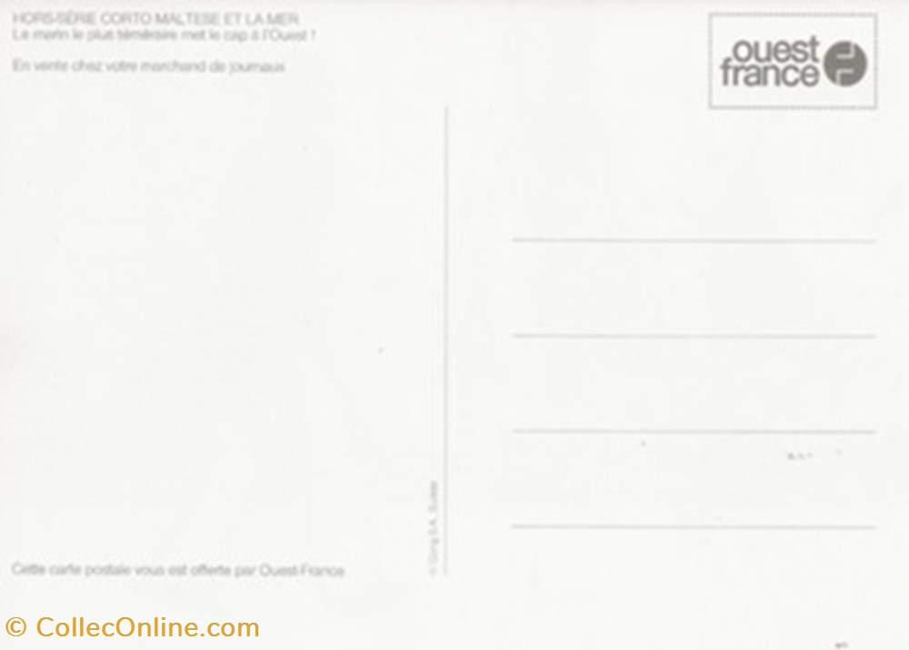 Corto Maltese cartes postales bande dessinee corto maltese
