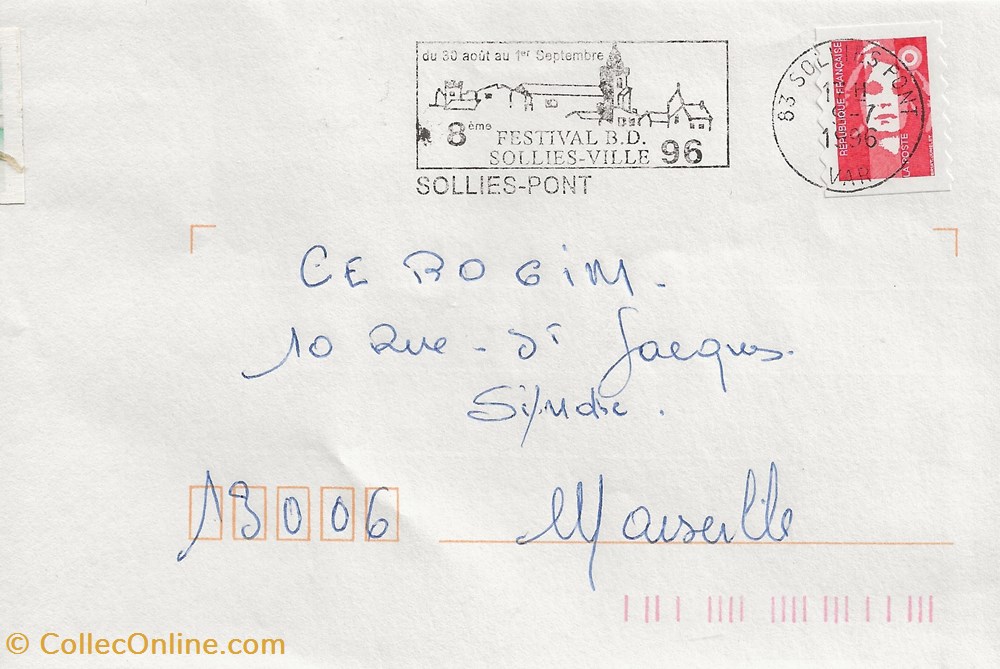 Sollies-Pont (83) 1996 8ème Festival BD timbres sollies pont 83 1996 8eme festival bd