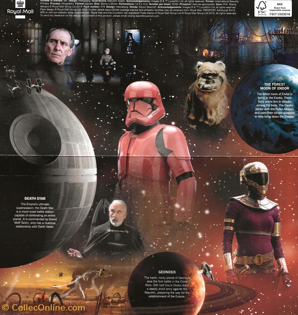 timbres zzz bloc grande bretagne 2019 star wars