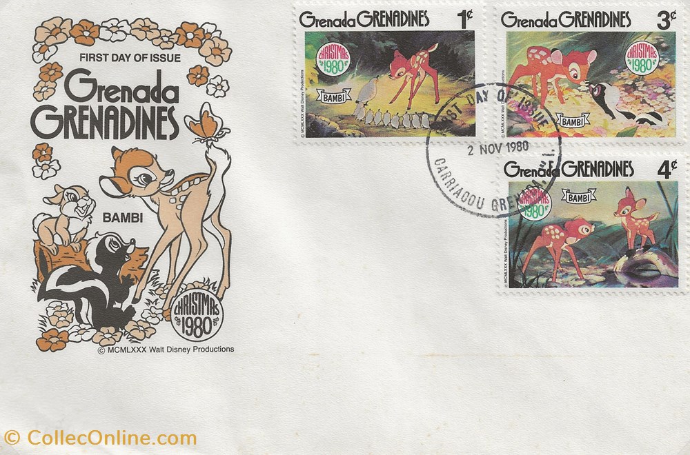 Carriacou (Grenade) 1980 Bambi timbres carriacou grenade 1980 bambi