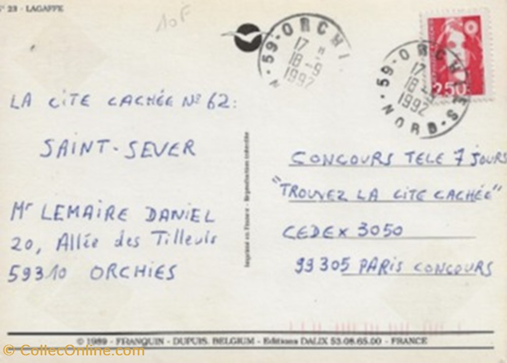 Gaston Lagaffe cartes postales bande dessinee gaston lagaffe